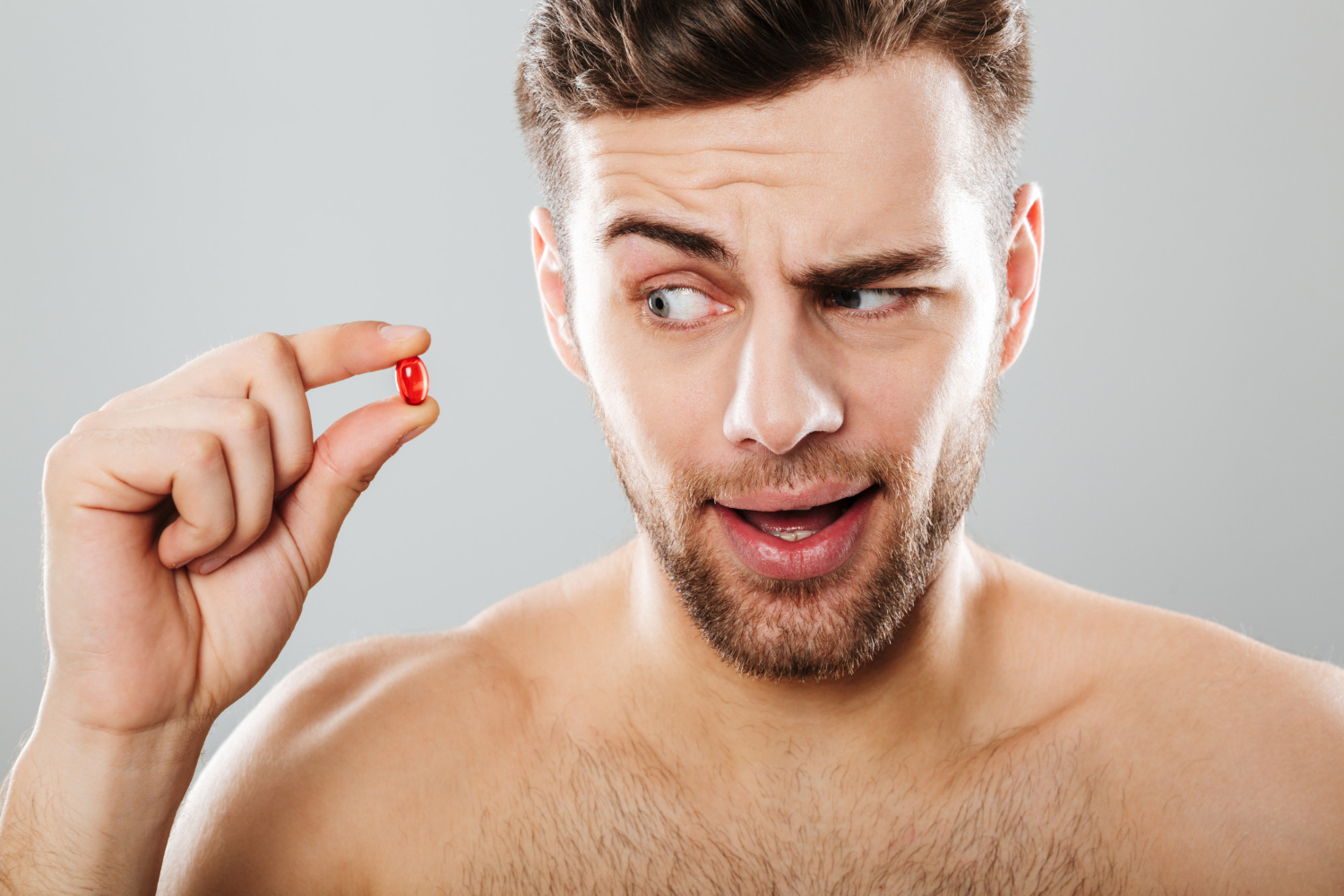 A man drinks vitamins